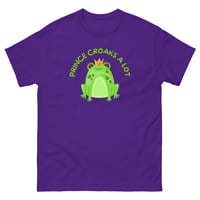 Image 1 of Unisex classic tee, Prince Croaks a Lot T-Shirt | Funny Frog Pun Graphic Tee