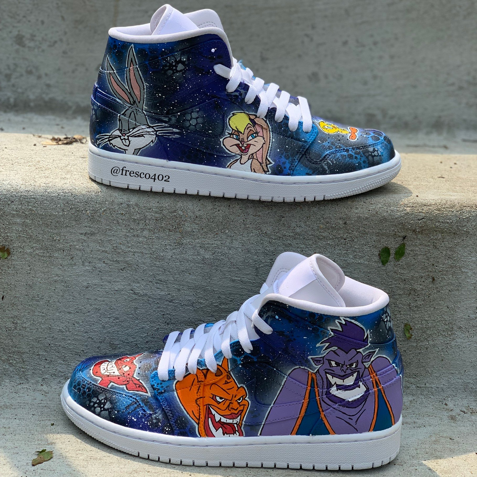 Custom space jam store shoes