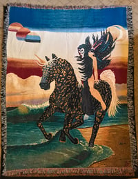 Image 1 of 'Night Ride on Acid Beach' woven blanket PREORDER