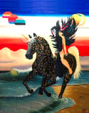 'Night Ride on Acid Beach' woven blanket PREORDER