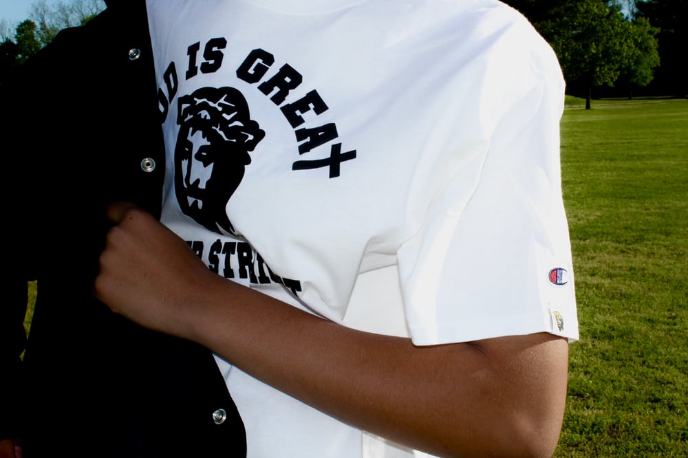 Image of GIGP$ BIG FACED LOGO WHITE TEE