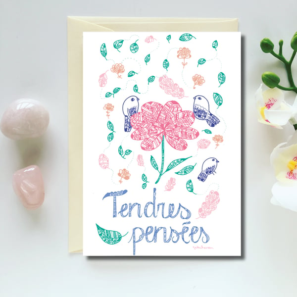 Image of Greeting Card *Tendres PensÃ©es*