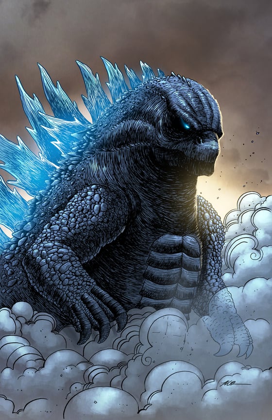 Image of Godzilla print
