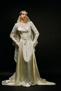 Image 1 of 1940s Satin Art Deco