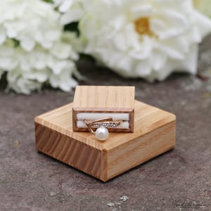 Image of Slim engagement ring box  - ash wood