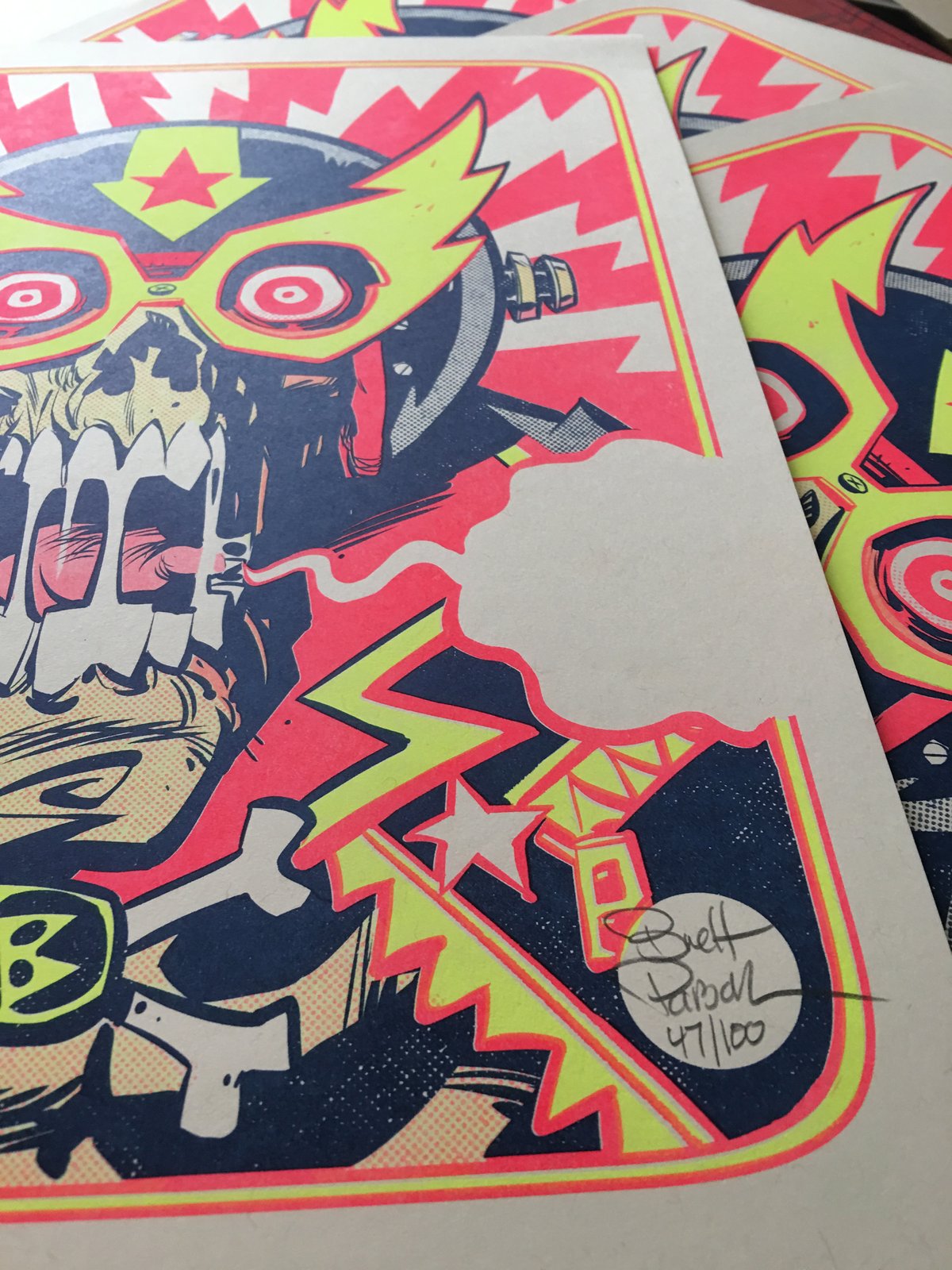 ELECTRIC PSYCHO SKULL Risograph Print | BlitzCadet