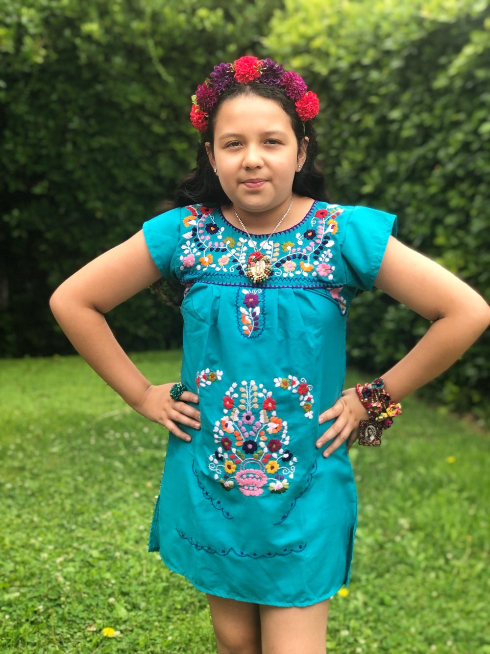Blue Mexican Girl Dress