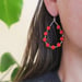 Image of dotted line dangles - enamel and silver earrings