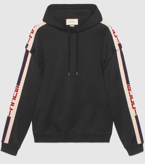 Gucci Colour-block Logo-print Tech-jersey Half-zip Hoodie for Men