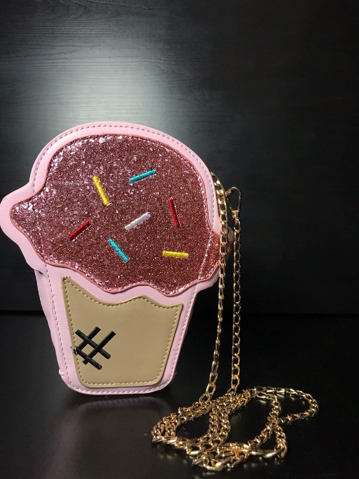 Cute Ice Cream Shape Shoulder Bag Embroidered Funny Crossbody Bag Mini  Chain Messenger Bag Girls' Phone Bag - AliExpress