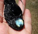 Image 3 of Obsidian Grey Fox Necklace
