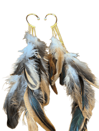 Image 4 of Baddie Plumes Ear Cuff Earrings 