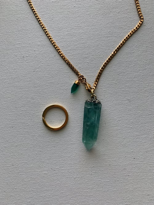 Image of DROP TOP • Convertible Lariat Necklace | Green Fluorite
