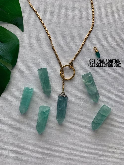 Image of DROP TOP • Convertible Lariat Necklace | Green Fluorite