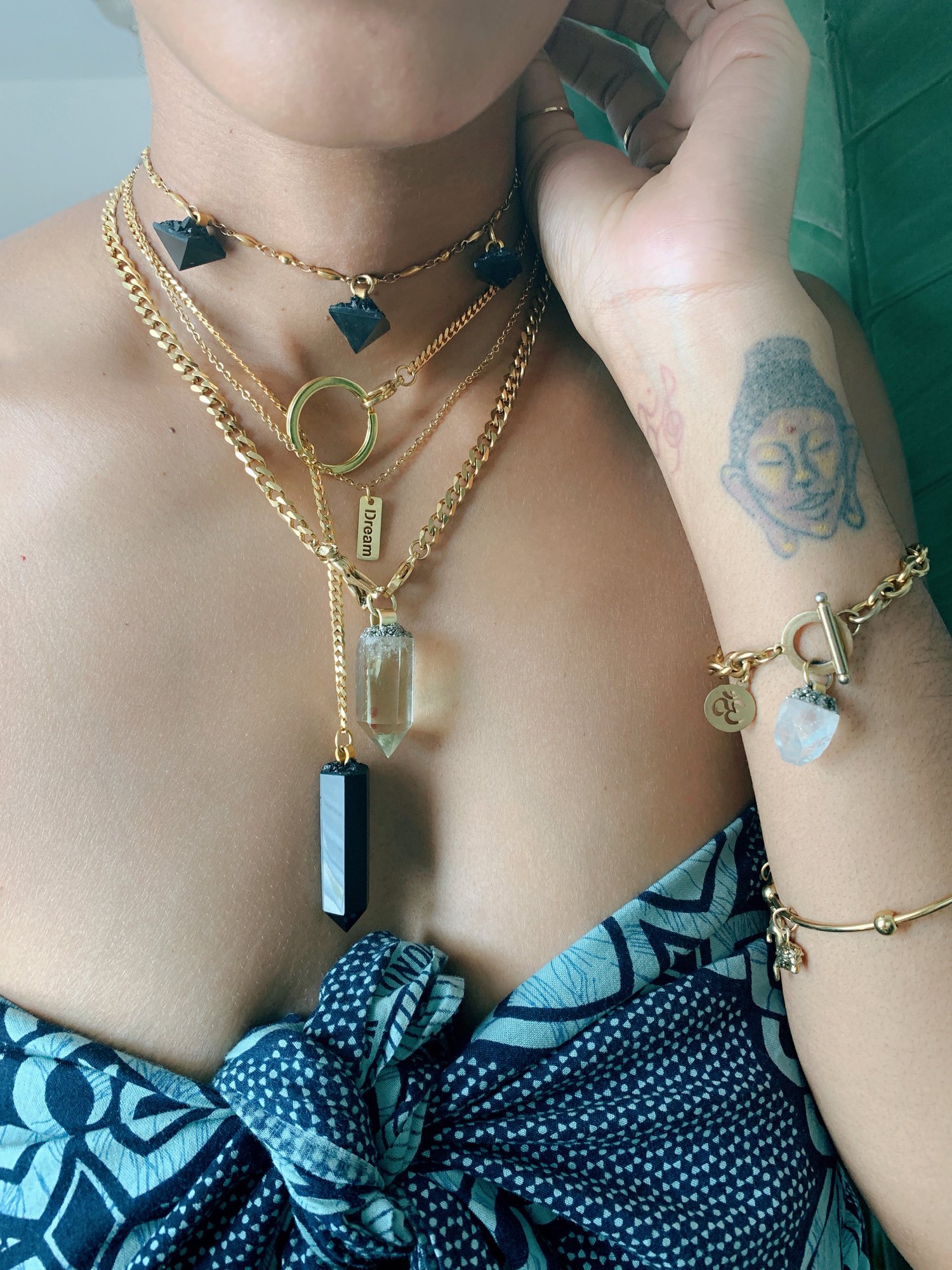 Image of DROP TOP • Convertible Lariat Necklace | Obsidian