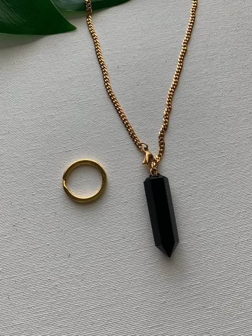 Image of DROP TOP • Convertible Lariat Necklace | Obsidian