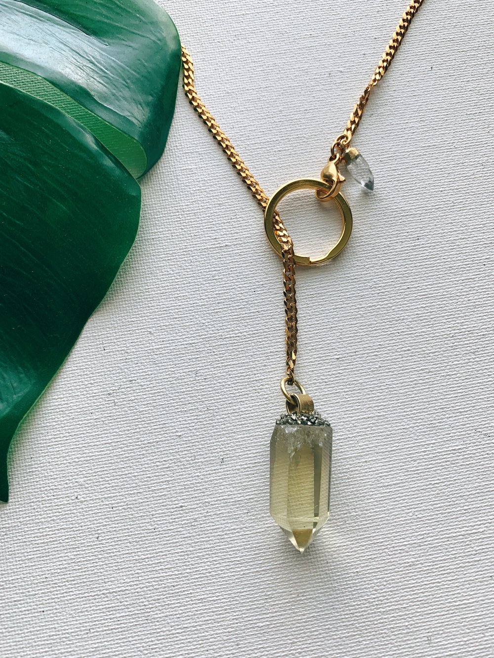 Image of DROP TOP • Convertible Lariat Necklace | Citrine