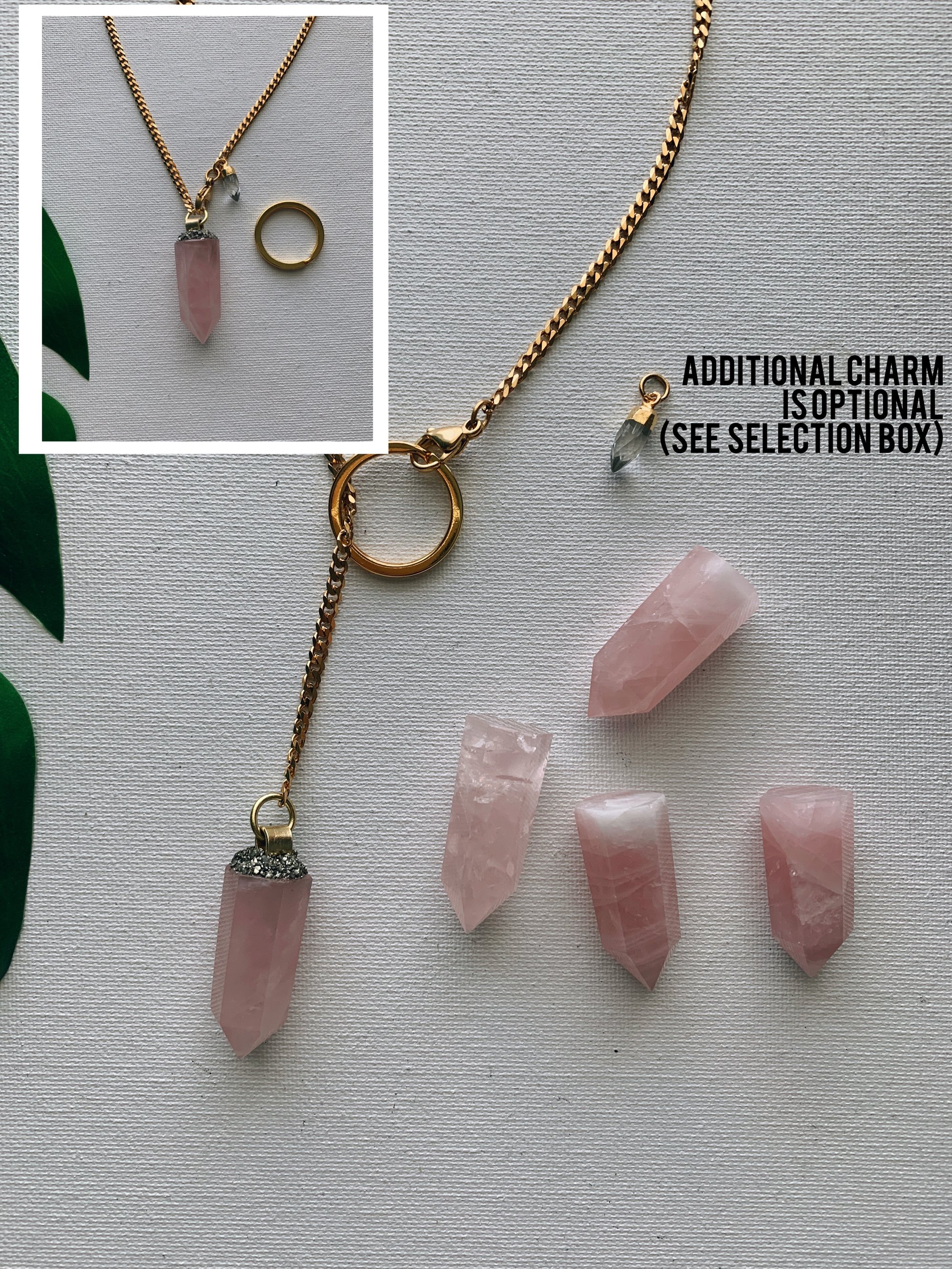Crystal Quartz Point Gemstone Lariat Necklace - Found Wanderer