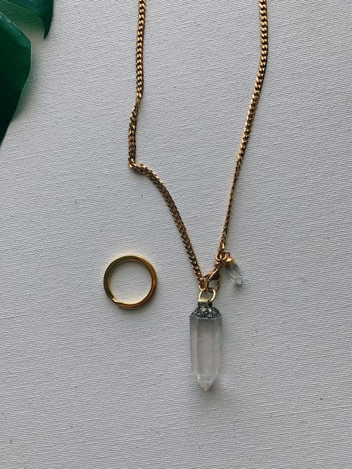 Image of DROP TOP • Convertible Lariat Necklace | Clear Quartz