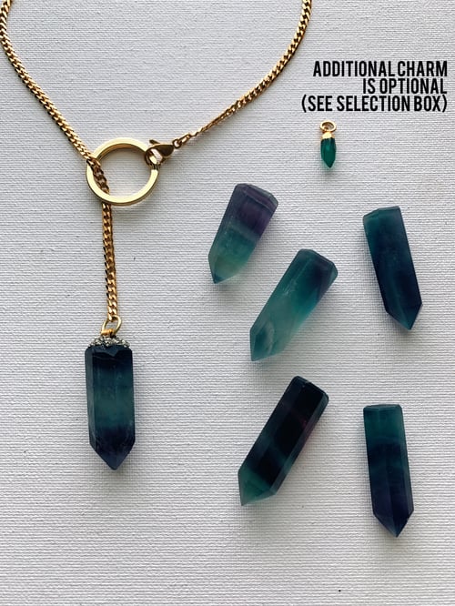 Image of DROP TOP • Convertible Lariat Necklace | Rainbow Fluorite