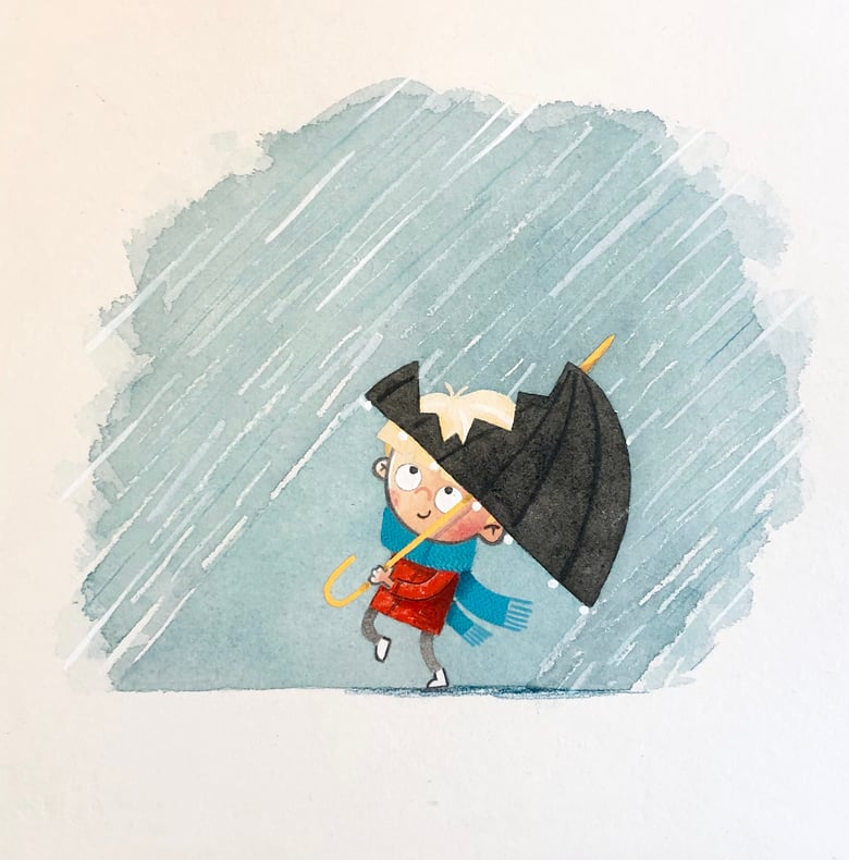 Image of 'Alex and the Dragon Umbrella' : Original Artwork