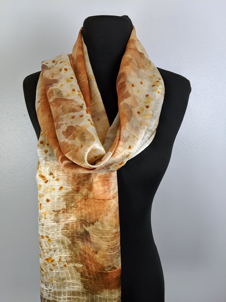 Image of Silk Scarf Dyed with Onion Skins