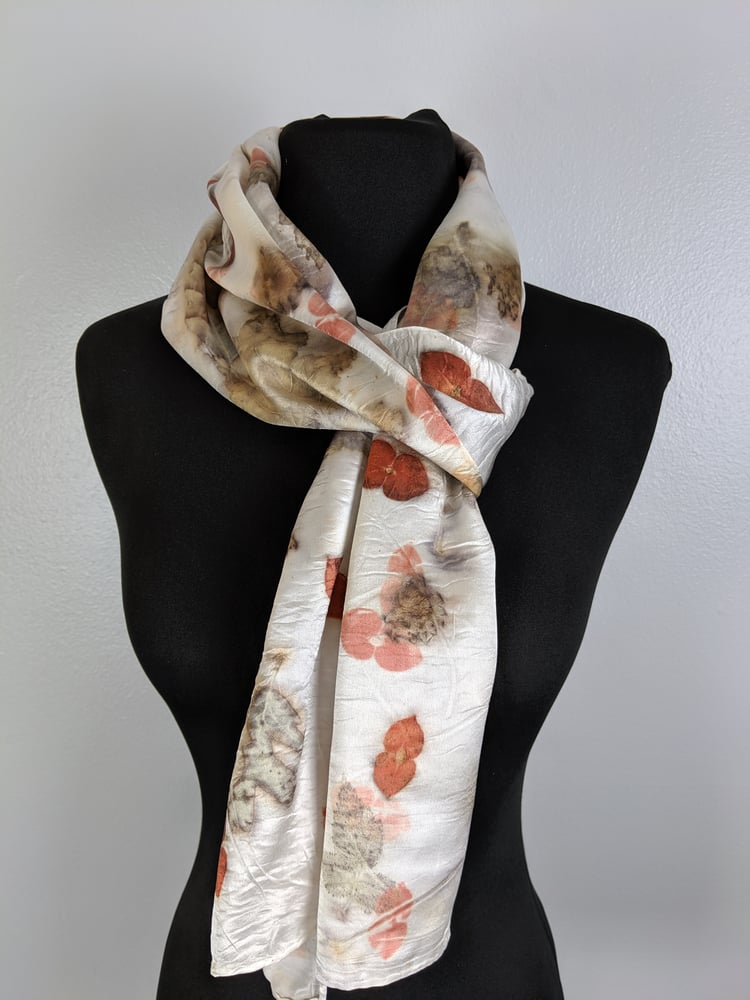 Image of botanical dyed silk scarf