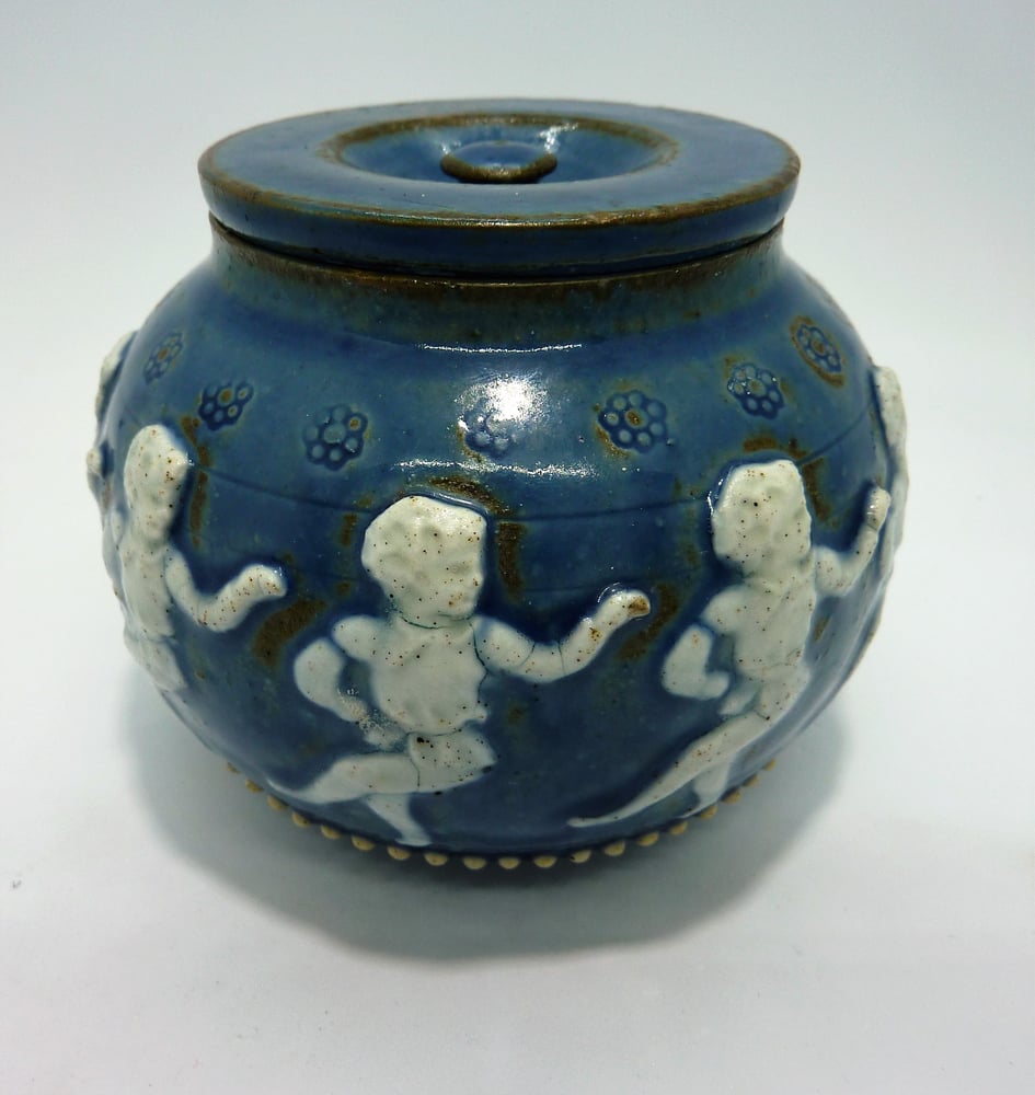 Image of Doulton Lambeth Pot and Cover – Dancing Children