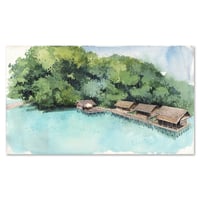 Image 1 of Original Painting - "Ile de Waigeo" - 21x35,5 cm