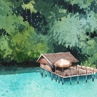 Image 2 of Original Painting - "Ile de Waigeo" - 21x35,5 cm