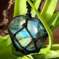 Carved Labradorite Heart Necklace 