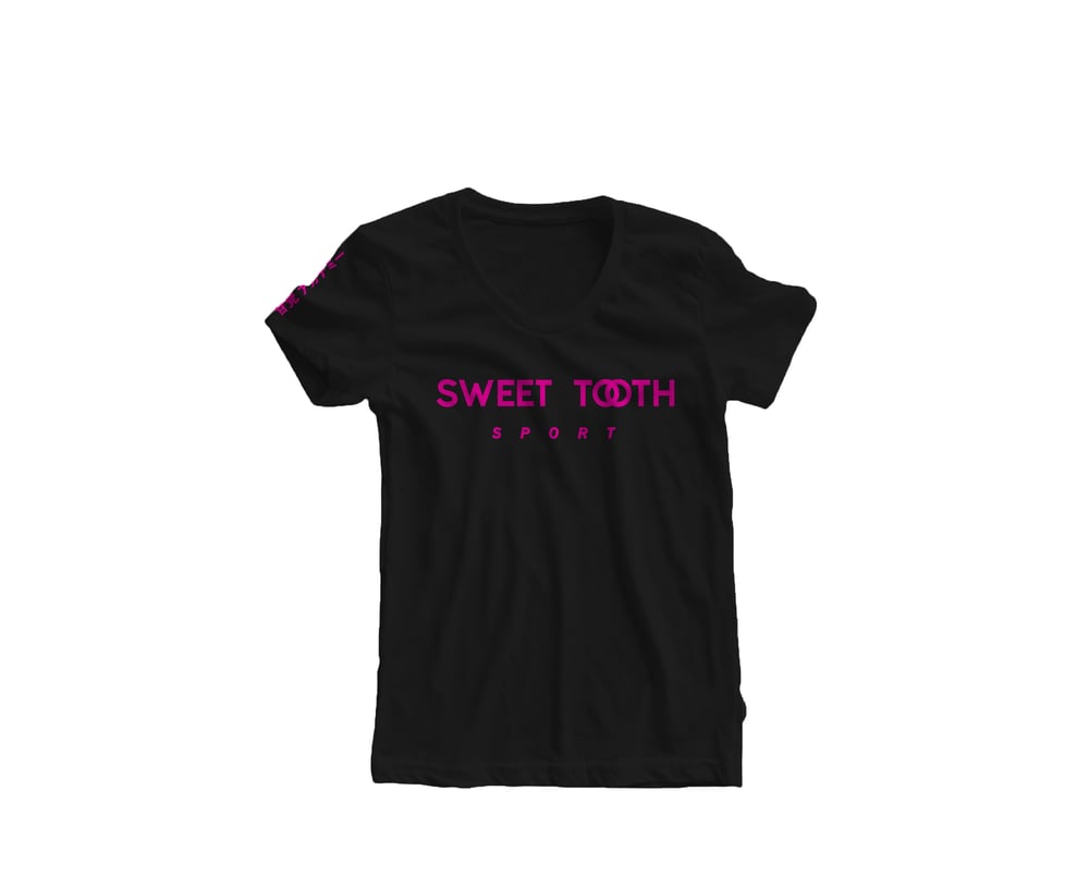 Image of Sweet Tooth Sport Tee Black & Pink (Womens)