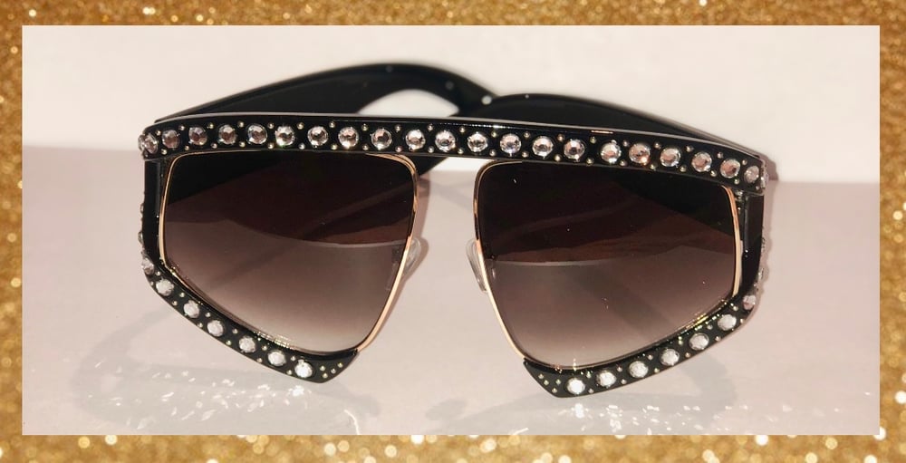 Image of Posh Bling Sunglasses - Black