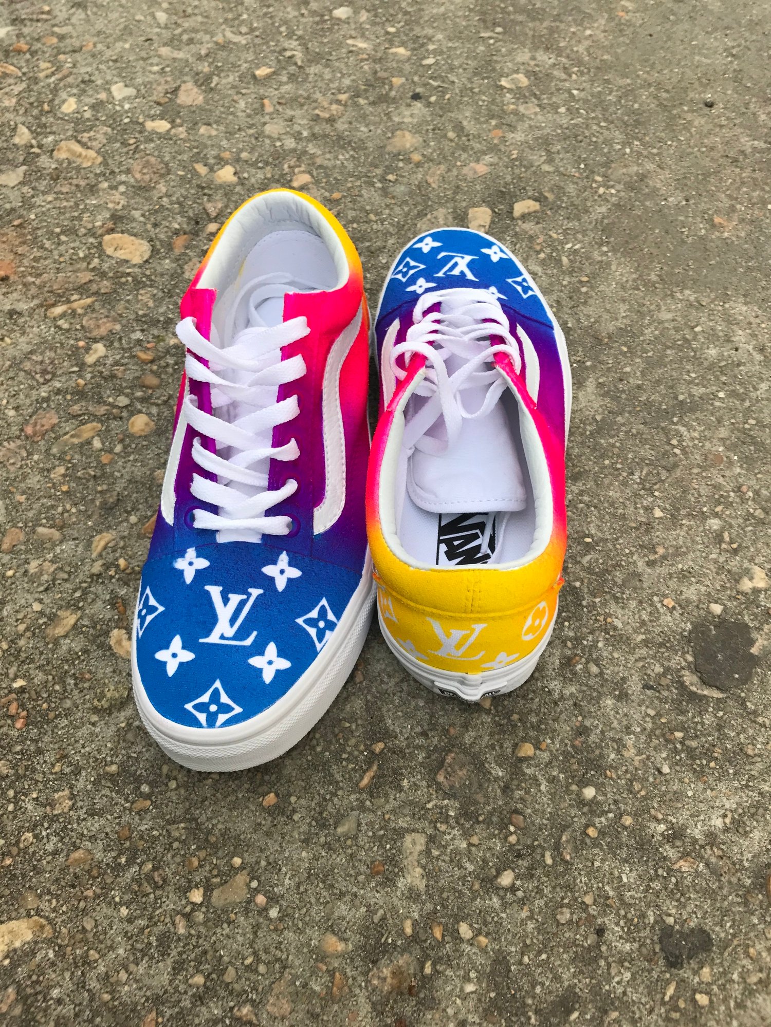 lv yellow vans shoes