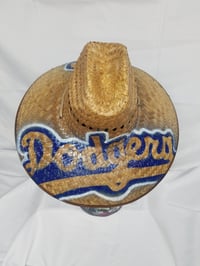 Image 1 of Los Angeles Dodgers custom airbrush sun hat