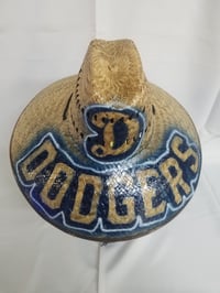 Los Angeles Dodgers custom airbrush straw hat
