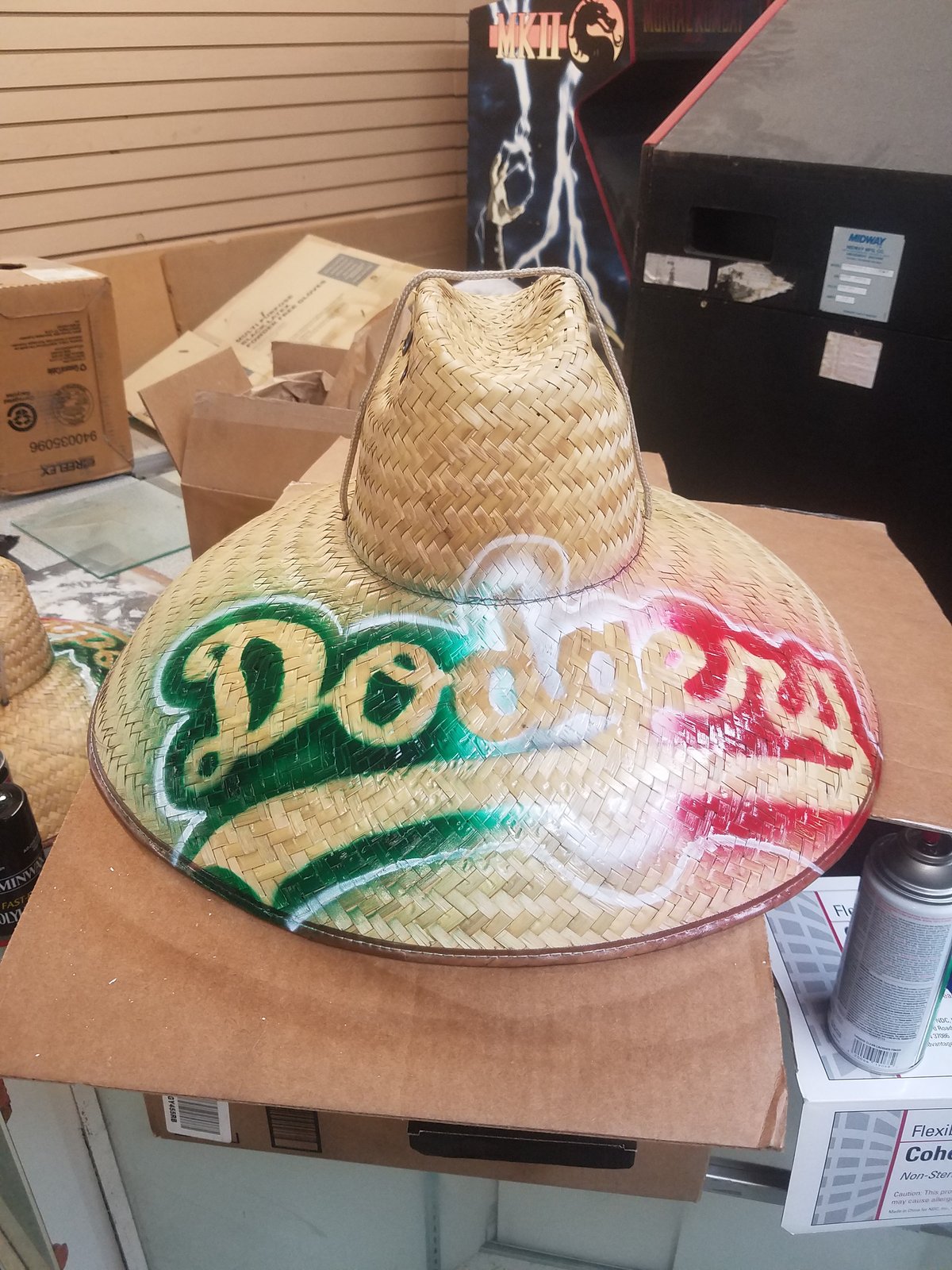 Los Angeles Dodgers custom airbrush straw hat