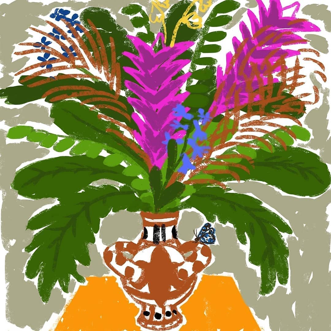 Image of Exotic flowers in a vase