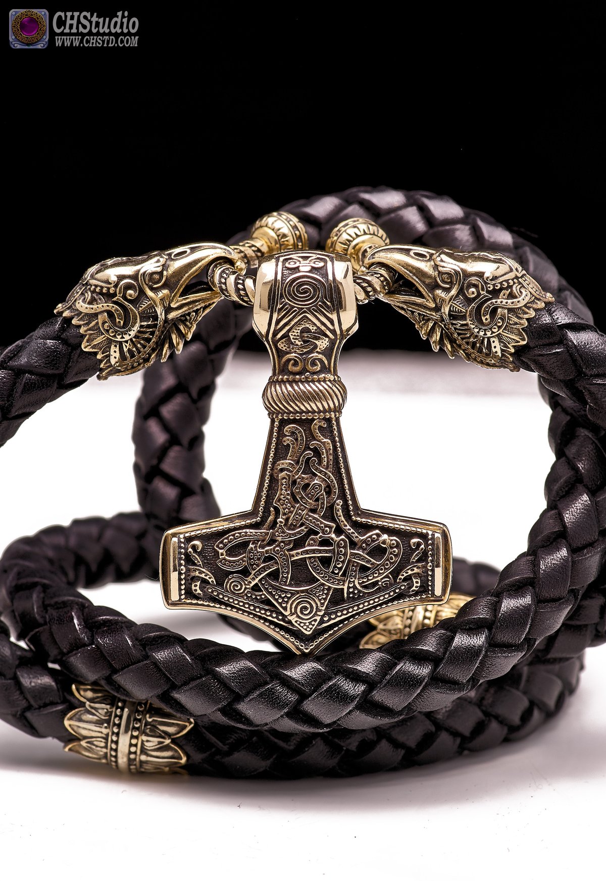 Thor's Hammer : MJOLNIR + Luxury Leather Necklace