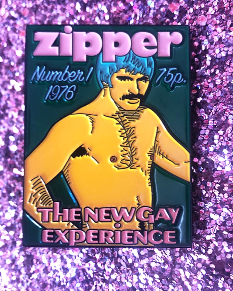 Image of "ZIPPER" VINTAGE FAG MAG ENAMEL PIN