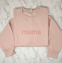 Image 1 of Floral Mama Embroidered Crew Neck Sweatshirt