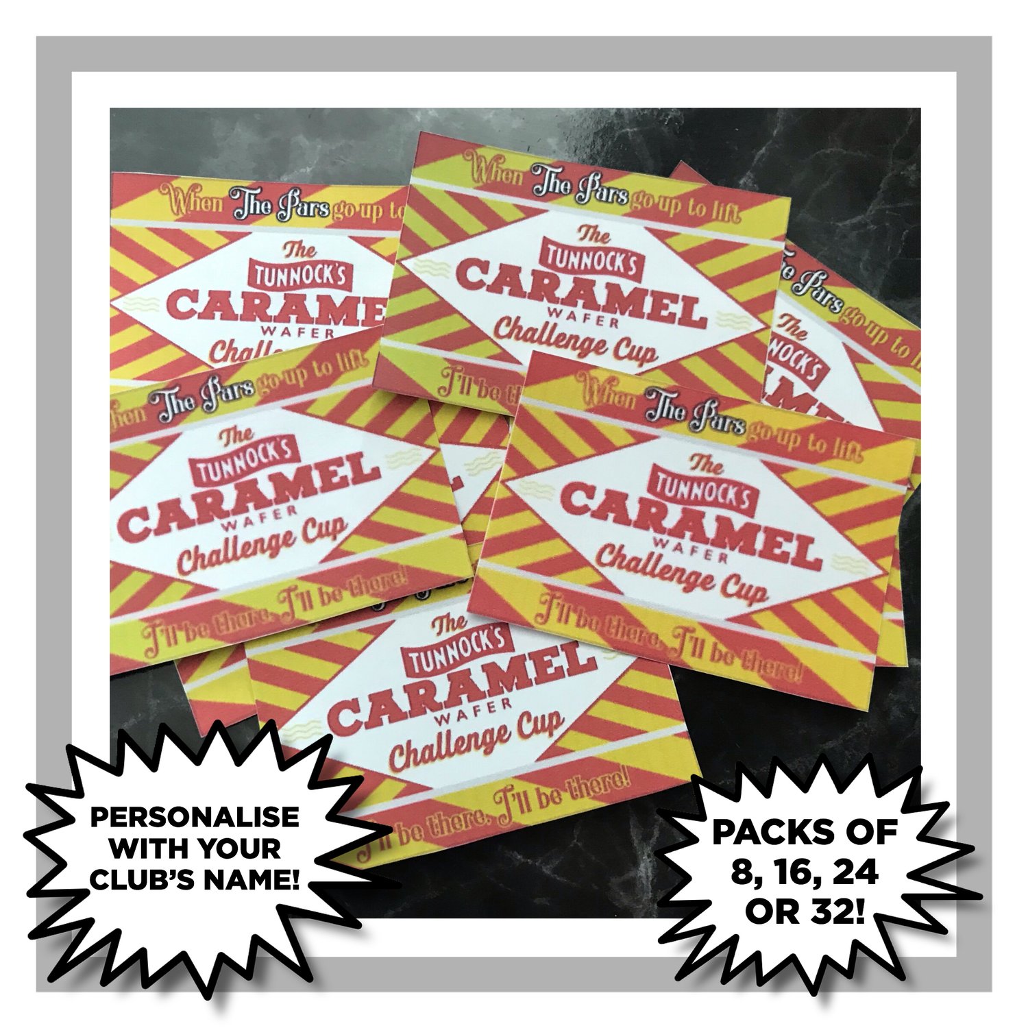 Image of Tunnock’s Caramel Wafer Challenge Cup Stickers