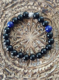 Black and Imperial Blue Jasper Bracelet