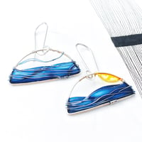 Image 1 of Calm Sea Silver Earrings 