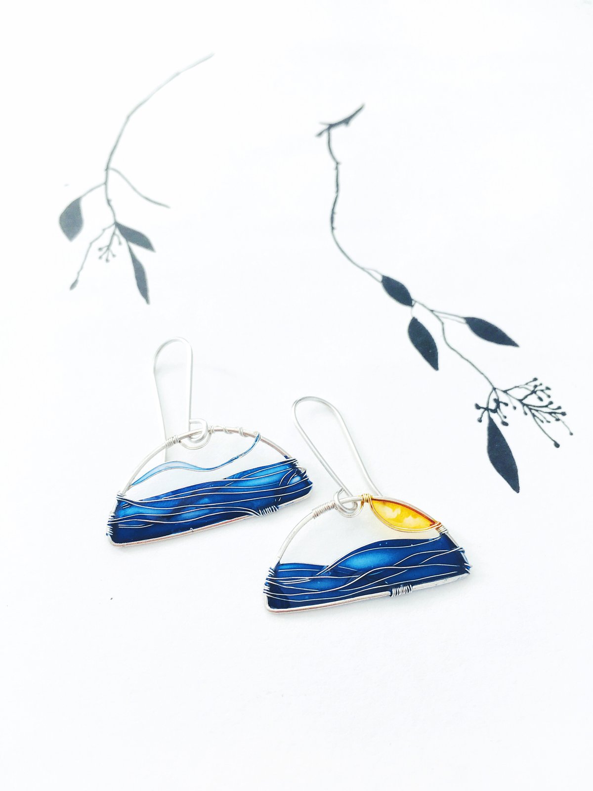 Image of Calm Sea Silver Earrings 