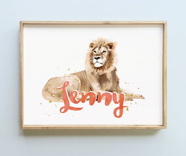Personalised Name Print - Lion