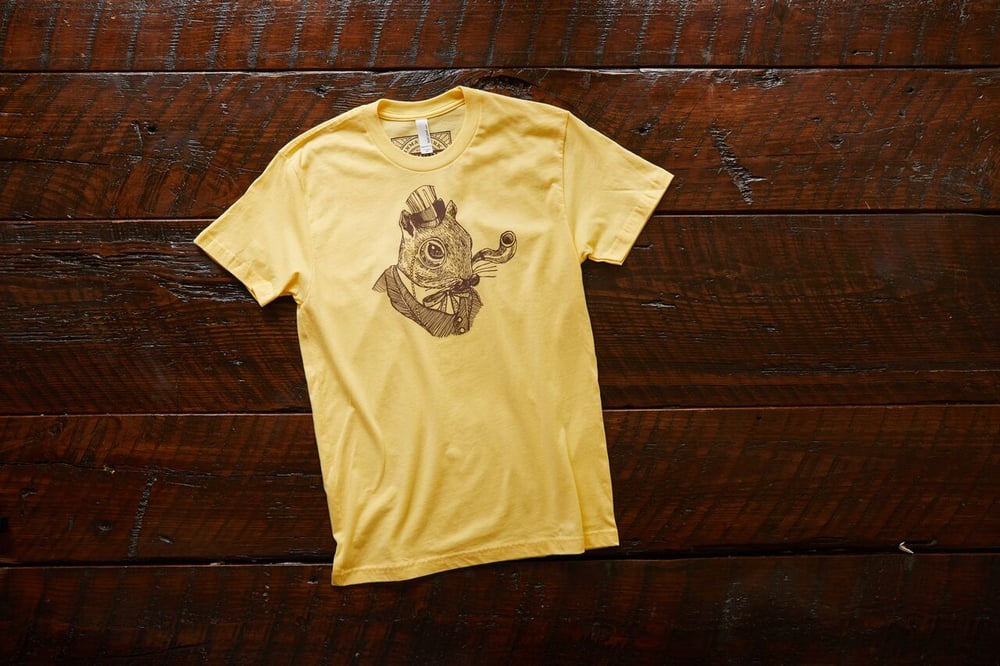 Image of Monocle Squirrel T-Shirt in Banana Cream