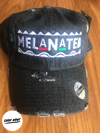 Melanated Dad Hat - Distressed Black Denim