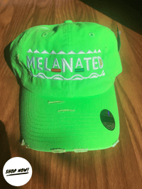 Melanated Dad Dat - Distressed Neon Green