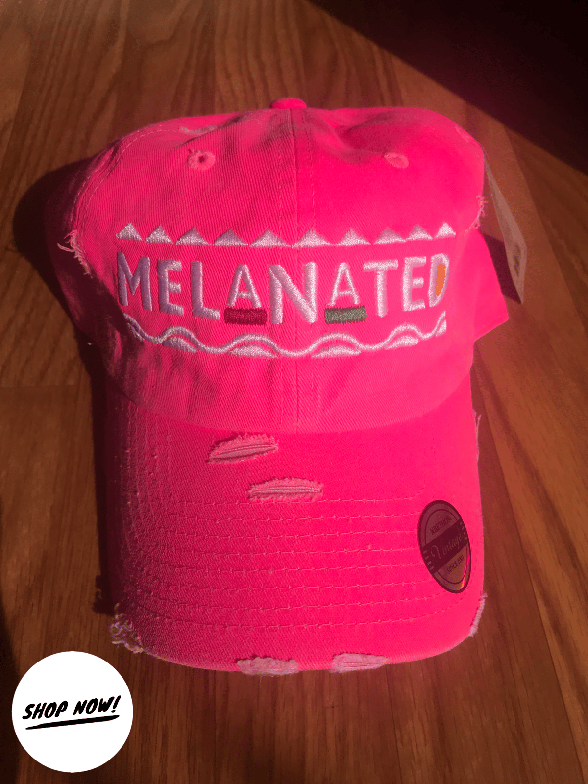 neon pink dad hat